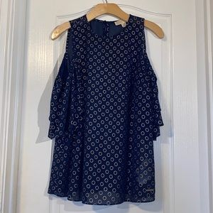 Michael Kors Navy w/Gold Cold Shoulder Top Size L